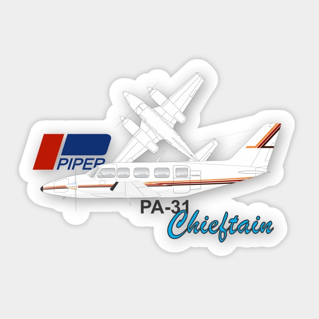 Piper PA31 Chieftain Sticker by GregThompson